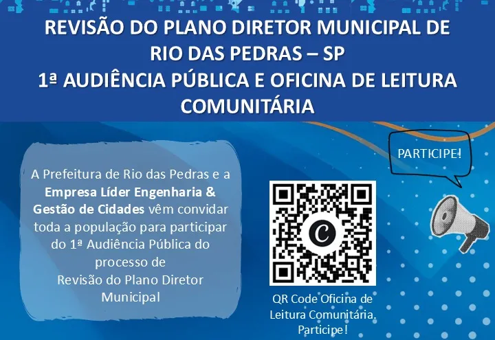 Participe da Revisão do Plano Diretor Municipal de Rio das Pedras